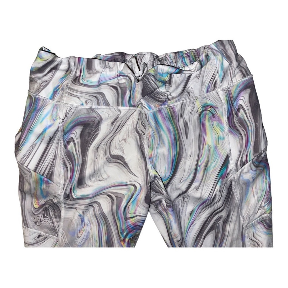 Athleta Marble Swirl Leggings in Black, White, Gray with Iridescent Accents - Picture 3 of 12